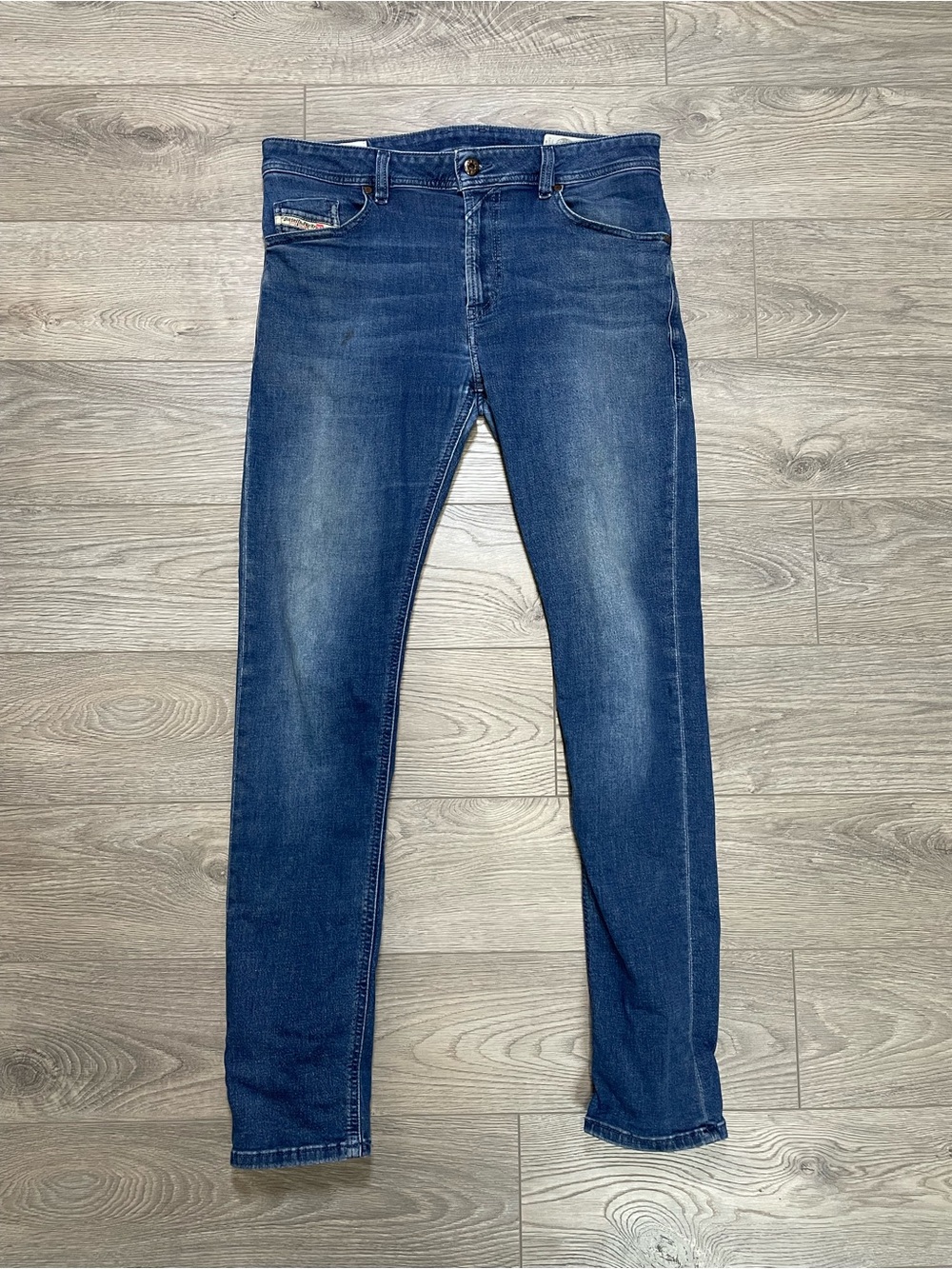 DIESEL Thommer Slim Skinny Jeans W31 L32 Blue Denim Distressed Casual Mens Pants